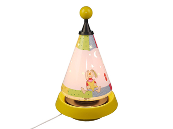 Tischlampe Kinderzimmer Carrousel projiziert Mond und Sterne ins Kinderzimmer