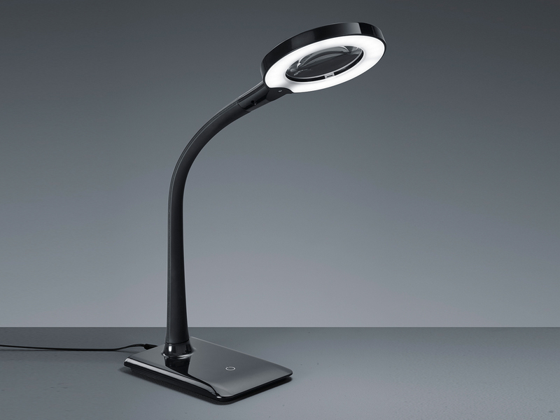 Schreibtischlampe Leselampe Arbeitsleuchte Trio LED Klemmleuchte weiß mit Lupe