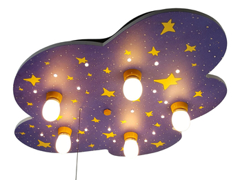 Kinder Deckenleuchte Nachthimmel mit Sternen Zugschalter für LED-Schlummerlicht