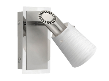 Spot schwenkbar Honsel Leuchten Wandspot Nickel matt mit Glasblende Wandleuchte mit Schalter