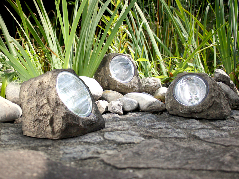 Gartendeko LED Solarleuchten in Steinoptik / meinewunschleuchte.de