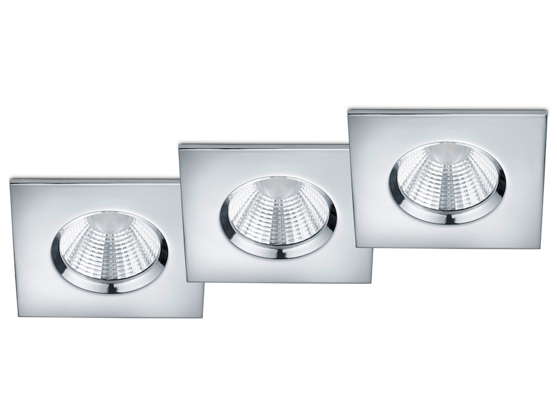 Led Einbaustrahler 3er Set 5 5w Chrom Eckig Trio Leuchten Meine Wunschleuchte De