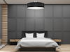 Schöne runde Deckenlampe mit Textilschirm als Schlafzimmerlampe 
