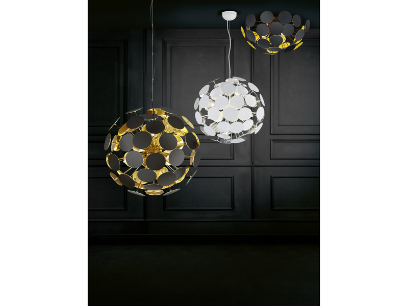 Deckenleuchte Lampenschirm Schwarz / Gold Ø 54cm / meine-wunschleuchte.de