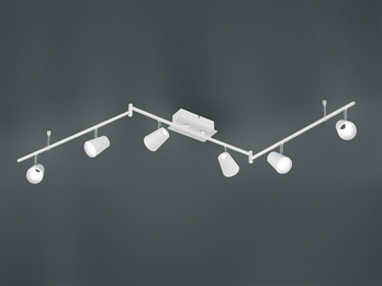LED Deckenleuchte 6 Strahler schwenkbar in Weiß - flexible Deckenbeleuchtung