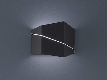 Moderne LED Wandleuchte ZORRO in schwarz matt, Up & Down Light 18x14,5cm