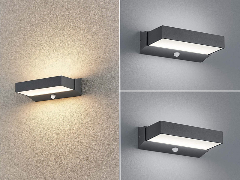 2 moderne ALU LED Wandleuchte für außen mit Bewegungsmelder / meine