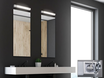 Badlampen 60cm mit Steckdose als Spiegelleuchten 2er SET über Badezimmerspiegel