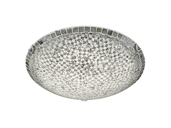 LED 40cm Deckenlampe Mosaique aus silberfarbigem Glas & Metall, Switch Dimmer