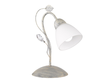 Glas weiss rostfarbig Tischlampe im Antik-Look E14 Höhe 51 cm
