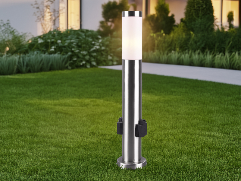 Edelstahl Wegeleuchte Mit Steckdosen Hohe 60cm Ip44 Meine Wunschleuchte De