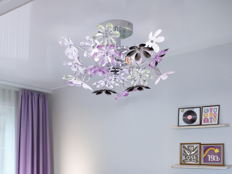 Reality FLOWER Plafondlamp Kleurrijk, Chroom, 4-lichts Reality FLOWER Plafondlamp Kleurrijk, Chroom, 4-lichts