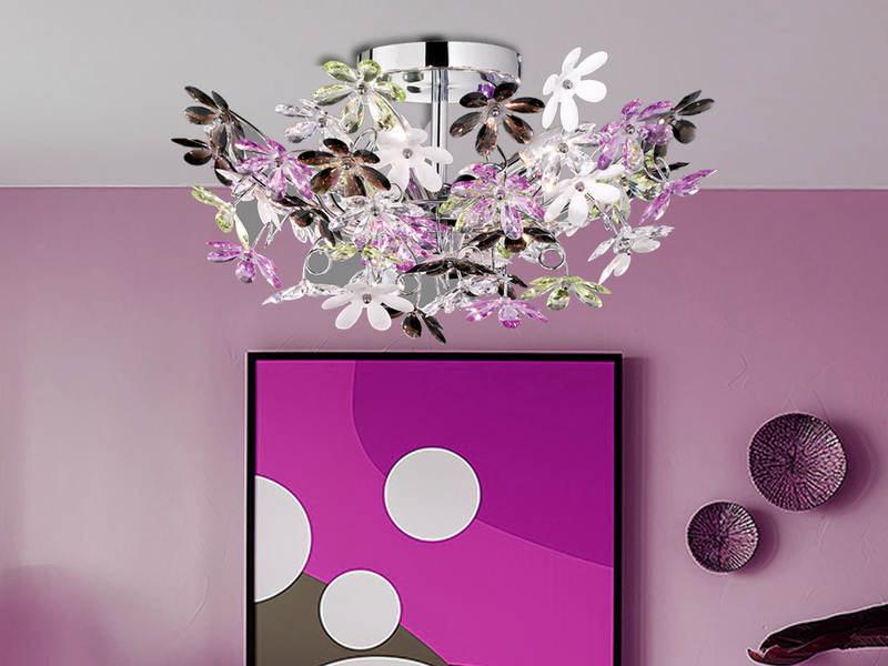 Verspielte Deckenleuchte mulitcolor im floralen Design / meine