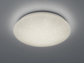 Dimmbare LED Deckenleuchte POTZ Sternenhimmel Kunststoff Weiß Ø 50cm IP44