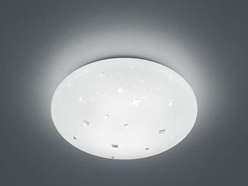LED Deckenleuchte ACHAT mit Sternenhimmel Kunststoff Weiß - Ø 27cm