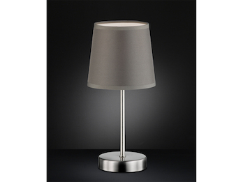 Tischleuchte Nachttischlampe 1 x E14 Stoffschirm grau Höhe ca.34cm LED möglich