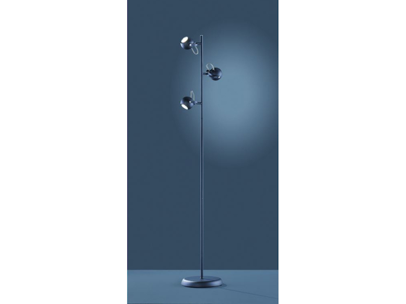 3-flammige LED Stehleuchte in schwarz matt Spots schwenkbar / meine