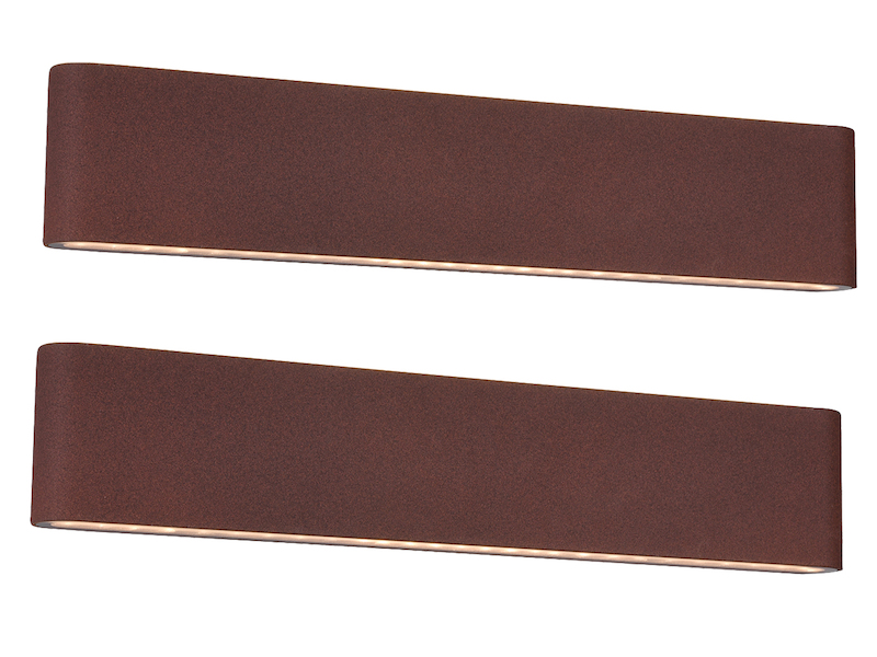 Vielfältige Außenleuchte in Rostfarben Doppelpack / meine-wunschleuchte.de