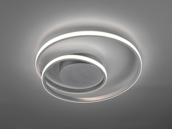 Coole LED Deckenleuchte ZIBAL Spirale Ø 39cm silber matt mit Switch Dimmer