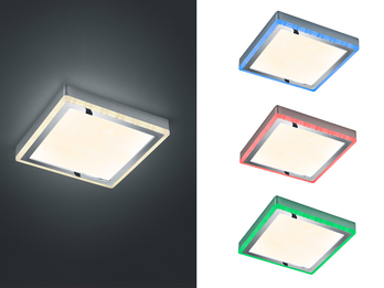 Flache LED Deckenleuchte SLIDE quadratisch 25cm mit Fernbedienung & Farbwechsel