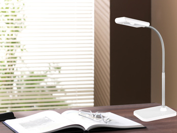 Moderne LED Schreibtischleuchte flexibel & biegsam PICO in Weiß, 28cm hoch