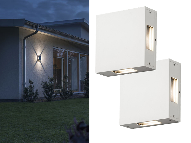 2er SET LED Außenwandleuchten ALU UP and Down IP54 Höhe 17cm / meine