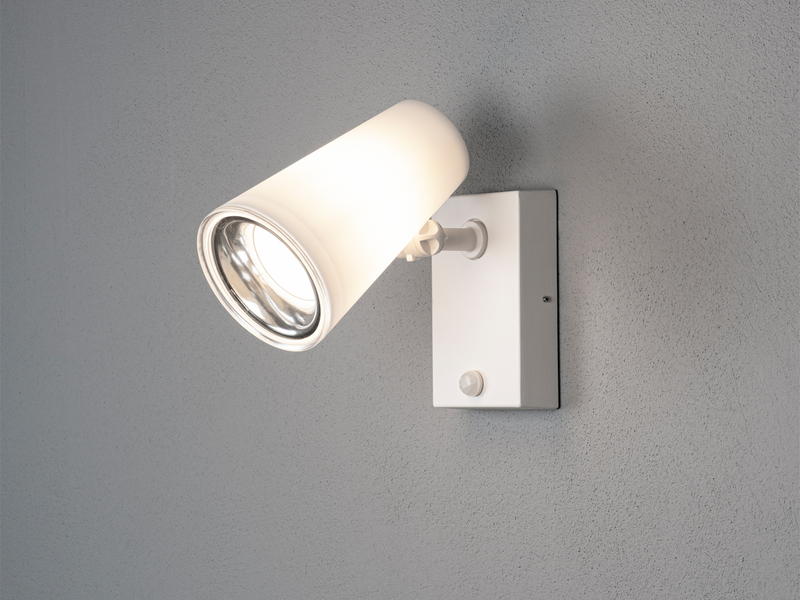 Außenwandleuchte Downlight Weiß mit Lichtsensor Höhe 21,5cm / meine