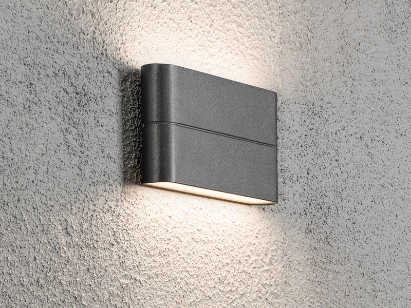 2 moderne ALU LED Wandleuchte für außen, Höhe 9cm IP54 / meine