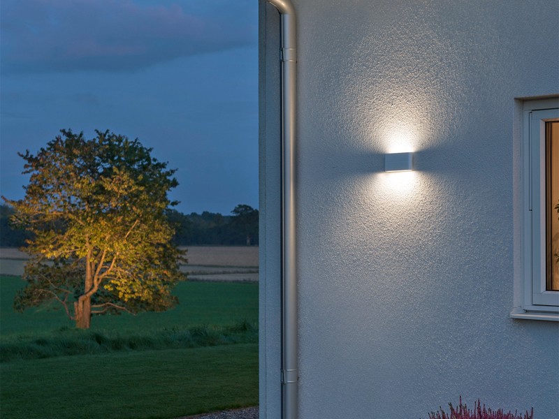 2er SET moderne ALU LED Wandleuchte für außen, Höhe 9cm IP54 / meine