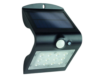 LED Solar Wandleuchte Außenleuchte MINI Fassadenbeleuchtung Schwarz 14,5x9,6cm