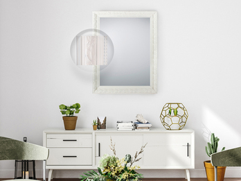 Barock Wandspiegel TANJA mit Holzrahmen Weiß 55x70 cm