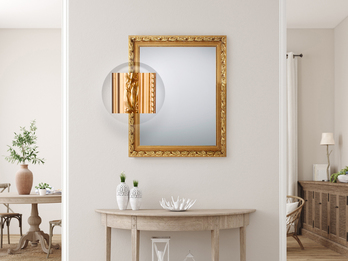 Barock Wandspiegel TANJA mit Holzrahmen Gold 55x70 cm