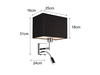 Wandleuchte CAIMA mit LED Leselampe & Stoffschirm Schwarz für Bett & Sofa