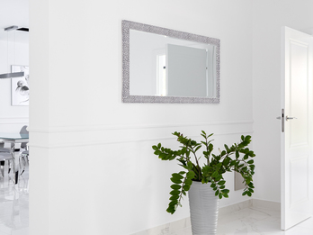 Wandspiegel VICKY Ganzkörperspiegel mit Rahmen Silber Schwarz 50x150 cm