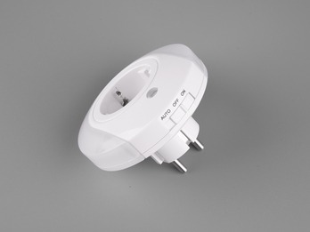 LED Nachtlicht BAILEY Plug-in mit Steckdose & Dämmerungssensor - Ø 9cm