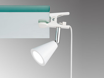 LED Klemmleuchte ZIRBEL Weiß - flexibler Klemmspot & Leselampe Schreibtisch