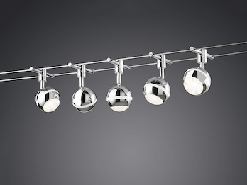 inkl 2 x 5 Meter Seil und Montagezubehör weiß LED Strahler Avignon chrom