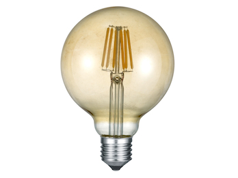 E27 Filament LED - 6 Watt, 420 Lumen, 2700 K warmweiß, Ø9,5cm - nicht dimmbar