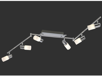 LED-Schiene, 6 x 4,5W Osram-LEDs, 2 Gelenke, Länge max.150cm, Alu gebürstet