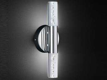 2-flammige LED Wandleuchte OASIS fürs Bad, Acrylglas mit aufsteigenden Bläschen