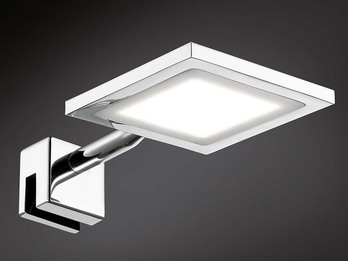 Moderne, schwenkbare LED Badleuchte / Spiegelleuchte PAX zum Klemmen, Chrom