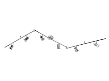 6-flammiger LED Deckenstrahler HOORN in Chrom, schwenkbar, Länge 150 cm