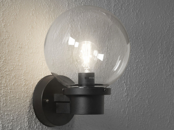 Wandleuchte Außenwandleuchte NEMI Kunststoff weiß Klarglas E27 IP44
