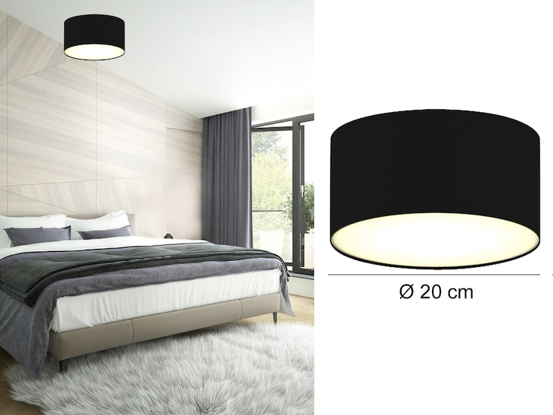 Moderne Deckenbeleuchtung Stoffschirm Rund Ø 30 cm braun E14 extern dimmbar
