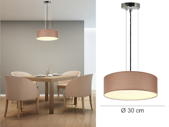 Smartwaves Ceiling Dream Deckenlampe braune Textil-Deckenleuchte Stoff 30 cm