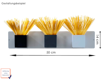 Set Magnettafel silber 14 x 50 cm mit drei magnetischen Töpfen Würfel Ø 9 cm