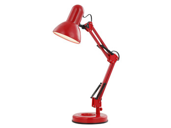 Auffällige Schreibtischlampe FAMOUS, Metall rot, beweglich, E27 Fassung