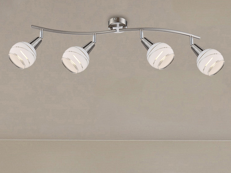 2x LED Deckenlampen Strahler 5flammig mit Glasschirmen Deckenleuchten Rondell