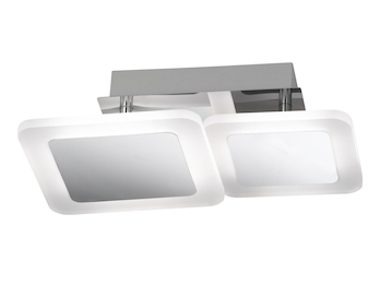 Moderne LED Deckenleuchte IMPULS, 21 x 31 cm, Chrom & Acryl, drehbar