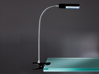 Moderner LED Klemmspot FLEX in schwarz, 12-flammig, höhe 40 cm